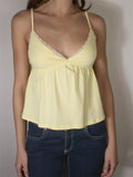 Women's Summer Babydoll Tops Sleeveless Spaghetti Strap Lace Trim Camisole Cami Tank Tops