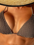 Halter String Triangle Thong Bikini Solid Swimsuit Women Sexy Swimwear Female Bather Bathing Swimming Swim Suit Beachwear