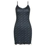 Small Flowers Printing Strap Frill Dress