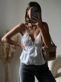 Fashion Solid Color Vest for Women Summer New Chic Female Sleeveless V Neck Tops Sexy Backless Female Vests High Street