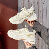 Pbong  Women's Dad Shoes New Spring/Summer Breathable Comfortable Shoes Thick-Soled Height-Increasing Sneakers Soft-Soled Casual Sports Shoes