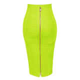 Pbong  Amazon Best-Selling Mini Dress Striped Zipper High-Waisted Bodycon Skirt Sexy Double-Opened Waist Belt Solid Color