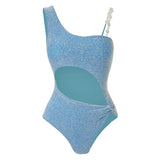 New Aqua blue High Waist Bikini Set Cover Up Swimsuit For Women Push Up Halter Three Pieces Swimwear Beach Bathing Suits