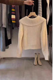 Oversized Collar Knit Cardigan for Women Chunky Knit  Button Down Sweater Jacket Cozy Knitwear Teen-girl Fall Winter Outfit