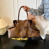 Pbong  Women's Tote Bag, Large Capacity Soft Leather Shoulder Bag, Retro Casual Handbag, Perfect for Commuting Handbags Travel Bag