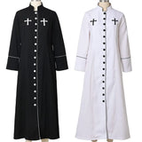 Pbong  Church Clergy, Priests, Priests, Robes, Roman Cass with Standing Collar, Long Sleeved Stage Costumes