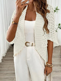 Spring and summer loose hollow elegant knitted jacket cardigan