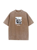 New Streetwear Y2K Distressed Women T-shirt Fashion O Neck Short Sleeve Digital Print Top Cotton Blend Loose Summer Tee
