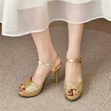 Pbong  Platform Sandals Women New High Heels Women Wedding Shoes Fashion Peep Toe Sandalias De Mujer