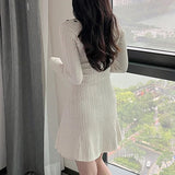 Sweet Square Neck Knitted A-Line Knit Dress