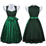 Women Dirndl Dress For Medieval Style German Oktoberfest Bavarian Dress and Top with Apron Costume Halloween Dress for Female