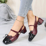 Pbong  Summer New Square Toe Comfortable Bow Casual Sandals Fashionable Hot Selling Sexy Party High-heeled Sandals for Women