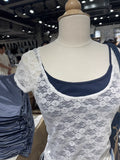 White Lace Sexy Transparent Crop Top Summer Short Sleeve Crew Neck Thin Streetwear T-shirt Women Casual Chic Cute Tees Tops 2023