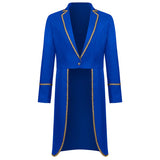 New Men's Gold Border Halloween Tailcoat Medieval Retro Medium Length Punk Tailcoat Cosplay Costume Fashion Trench Coat Jacket