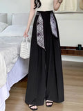 Pbong  Chic Lace Up Suit Wide Leg Pant Women Elegant Loose High Waist Bow Trousers Korean Fashion Female Casual Sweet Pants New