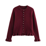 2025 New Women's European & American French Design Sweaters Female Elegant Simple Layered Decoration Versatile Knitted Cardigans