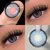 Natural Colored Contacts Lenses for Eyes 2pcs Brown Lenses Blue Eyes Lenses Yearly Beautiful Pupil Eyes Contact Lenses