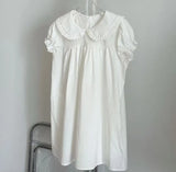French Vintage Peter Pan Collar Puff Sleeve Sweet Dress Y2k Spring Summer Pleated All Match Clothes Harajuku High Street Dress