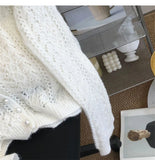 Women Knitted Cardigan Sweater Jacket Fashion Spring Autumn 2024 New Versatile Leisure Thin Style Hollowing Out Ladies Top Coat