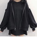 Pbong  Loose Thin Hoodie Sweatshirt for Women 300 Pounds Spring Autumn Korean Style plus Size Student BF Open Cardigan Jacket Ins
