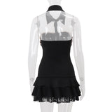 Lunivop  Elegant Party Dress Woman Evening Off Shoulder Dresses Sleeveless Dress Backless Mini Dress Leopard Print Black Halter Neck