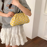 Women Polka Dot Soft Fabric Cloud Shoulder Bag Chain Crossbody Bags New Trend Casual Daily Fashion Handbags and Purses
