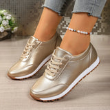 Fashion Plus Size Casual Sneakers Spring/autumn Fashion Round Toe  Lace-Up Flat Low Top Casual Shoes for Women