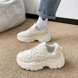 Pbong  New Women Fashion Platform Sport Shoes Women Spring Autumn Black Casual Chunky Sneakers Women Mesh Platform Shoes