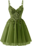 Pbong  Lace Applique Tulle Homecoming Dresses for Teens Sparkly 3D Flower Short Prom Dress Sequin Quinceanera DAMA Dress
