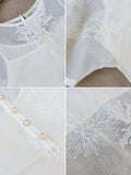 Pbong  Elegant White Lantern Sleeve Dress Women's Summer New Style Embroidery Heavy Work Long Dress Luxury Feel Straight Cut Skirt