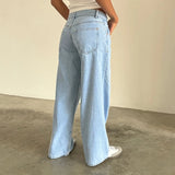 Pbong  Y2k High Rise Ripped Jeans Boyfriend Distressed Baggy Hole Flare Pants American Retro Loose Fit Bell Bottom Denim Pants Women