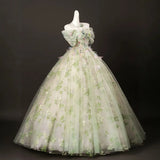 Light Green Elegant Evening Gown with A High-end Feel, New Sen Style Banquet Host Art Exam Fluffy Skirt