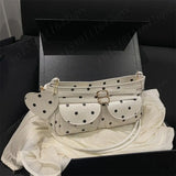 Pbong  Women Dot PU Underarm Pouch Korean Armpit Bag Multi-Pocket Cute Shoulder Bag Shopping Travel Lightweight Crossbody Bags