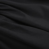 Black Long Sleeve O Neck Pleated Dress