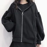 Pbong  Loose Thin Hoodie Sweatshirt for Women 300 Pounds Spring Autumn Korean Style plus Size Student BF Open Cardigan Jacket Ins