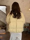 Sweet O Neck Cute Parkas Women Long Sleeve Preppy Style Warm Cotton Coat Japan Casual Female Solid Thick Warm Retro Jacket