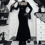 Halloween  Women Dress Long Sleeve High Waist Dresses Lace Cutout Patchwork  New  Aesthetic 90s Egirl Sexy Slim Party Club Dress