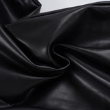 Pbong  Basic Solid Pu Leather Flare Pants Casual Slim Folds Low-Waisted Wide Leg Pants Women Autumn Spring Streetwear Office Lady