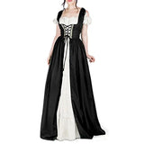 Pbong  Women Medieval Gothic Lolita Dress S-3XL, Off Shoulder Short Sleeve Cinched Waist Maxi Dress, Retro Court Cosplay Party Outfit