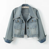 New 2025 Spring Autumn High Quality Design Sense Women’s Cowboy Jacket Casual Elegant Fashion Ladies Short Denim Overcoat