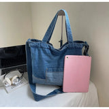Pbong  Korean Canvas Shoulder Crossbody Women's Bag Denim Fashion Girl Students Messenger Book Bag for Woman New in Large Handbags  black bag tote bag