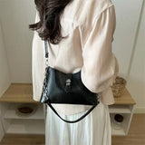 Pbong  Women PU Shoulder Bag Underarm Pouch Travel Shopping Top-Handle Bags Retro Daily Tote Handbag Vintage Crossbody Bags