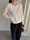 Crochet Cardigan for Women Sheer Openwork Button Front Pointelle Knit Jacket Tops Blouse French Chic Boho Vacation Outfit