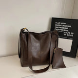 Pbong  Trendy Large Capacity Women's Tote Bag for Commuting to Work Simple Design Winter New Style City Women's Handbag Soft PU Mate...