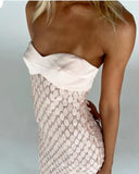 Sexy Stain Long Dress Women Patchwork Strapless Tube Sleeveless Party Dresses 2025 Summer Lady Slim Vacation Backless Maxi Robes
