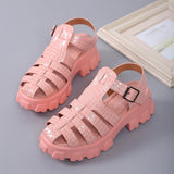 Pbong  Luxury New Thick Sole Sandals Women Wrap Toe Hollow Outs Roman Sandalias Women Casual Beach Shoes Summer Platform Sandals Woman
