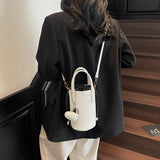 Pbong  Small Bucket Crossbody Bags for Women PU Shoulder Bag Luxury Designer Short Handle Purses and Handbags