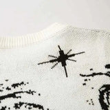 Men's and Women's Loose Cotton Knitted Sweater New Retro Sweater Ripple Creative Stripe Punched Knitted Hoodie