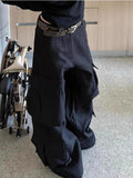Pbong  Retro American Hip Hop Women's Casual Pants Straight Leg Long Trousers Autumn Winter New Style Loose Floor-Length Knife Edge