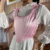 Satin Bandage Waist Trainer Body Shapers Women Corset Fashion Slimming Tank Top Sexy Shapewear Woman Clothes Fajas Streetwear